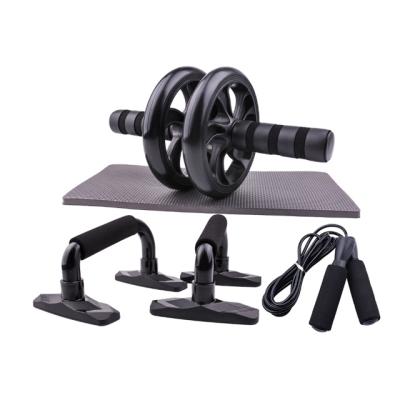 China Ultra Wide Fitness Equipment Custom Ultra Wide Tread Wheel Roller Push Up Bar Portable Abdominal Set with Resistance Band for sale