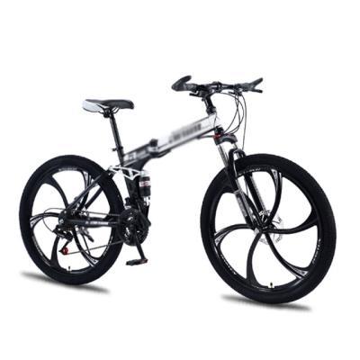 China Durable carbon steel 26in mtb folding bicycle double suspension mountain bike for men and women for sale