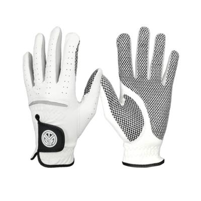 China Custom Logo Soft Breathable Sheepskin Cabretta Anti-Slip Non Slip Mens Golf Gloves For Sports for sale