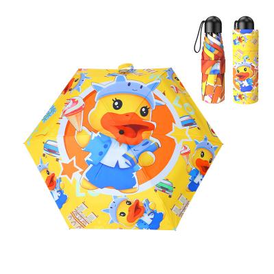 China Super Cute Cartoon UV Cartoon All Weather Umbrella Pocket Bag Quintuple Umbrella for sale