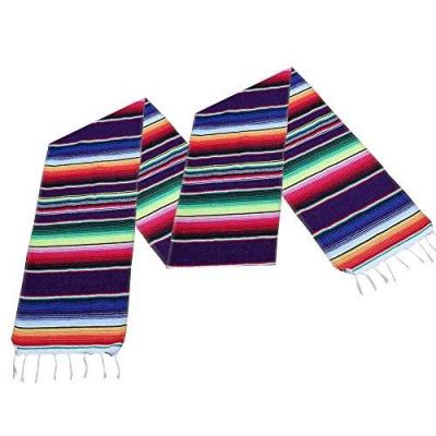 China Colorful Mexican Outdoor Table Runner Party Decoration Stripe Wedding Serape Table Covering Runner for sale