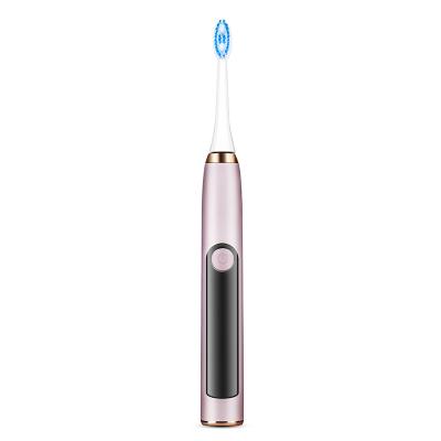 China 2020 Battery Operated New Design Rechargeable Rose Gold LED Sonic Electric Toothbrush Panel for sale