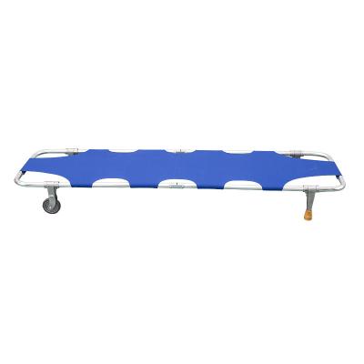 China Class I Instrument Classification Metal Medical Folding Stretcher with Wheels for sale