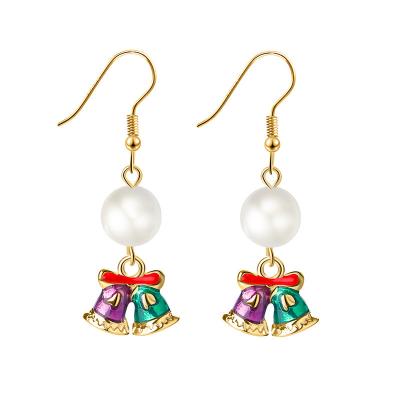 China CLASSIC Fashion Best Selling Christmas Earrings Gold Plated Copper Drop Earrings 2021 Newest Style Christmas Earrings for sale