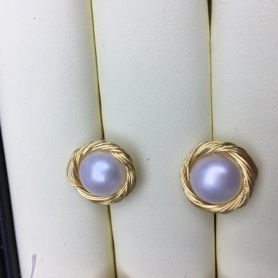 China CLASSIC fashion pearl earrings 2021 best selling freshwater pearl earring dyi gold filled baroque pearl earrings for sale