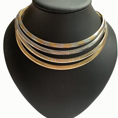 China Hot Selling New Gold Plated Hip Hop Choker Necklace Stainless Steel Chain Stainless Steel Layered Necklace for sale