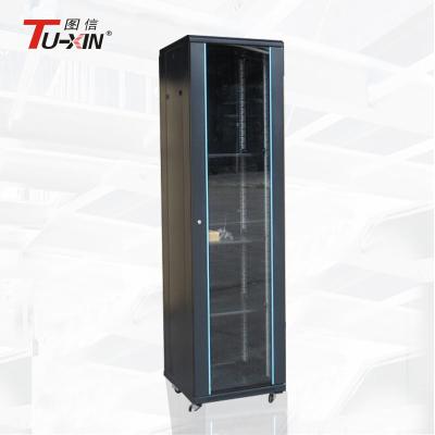 China Fashionable Glass Floor Standing Server Rack Door 42u Server Rack Cabinet For Standard Equipment Room Rack Cabinet for sale