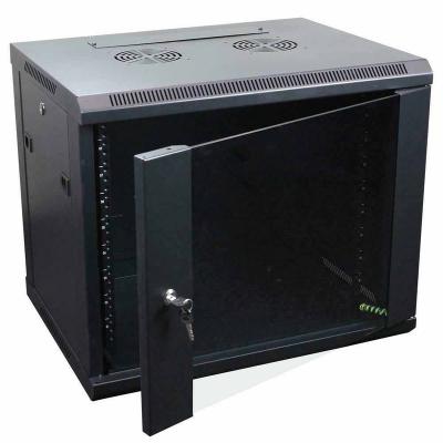 China Data Center Server Rack 9U Door Network Data Wall Mount Server Cabinet Glass Rack Lock With Fan for sale