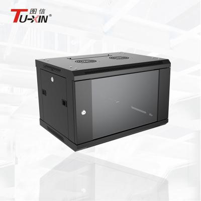 China Wall Mounted Cabinet Rack 6U Data Rack Cabinet Network Server Cabinet With Mesh Cooling Cabinet Doors for sale