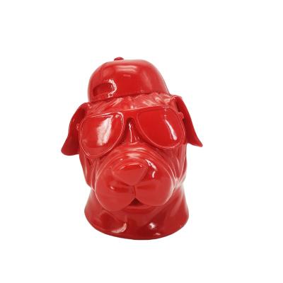 China Europe Resin Opens Dog Head Phone Booth Money Saving Box For Decoration And Gifts for sale