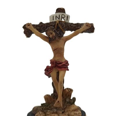 China Europe Resin Craft Factory Supply Crucifix Cross Jesus Figurine Home Decoration for sale