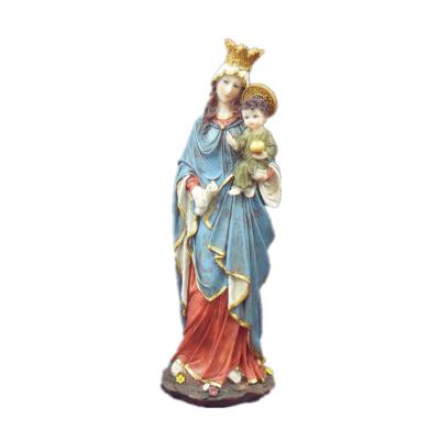 China Worldwide Custom and OEM ODM Resin Crafts Statue Virgin Figurine Artificial Mary Jesus Ornament for sale