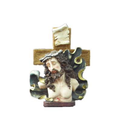 China Europe Resin Craft Religious Jesus Crucifix Cross Statue for Souvenir and Home Decor for sale