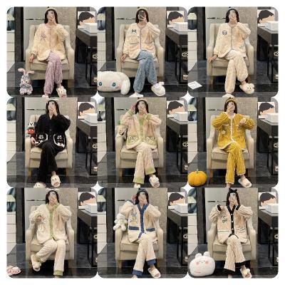 China QUICK DRY women's pajamas 2023 autumn/winter warm cartoon pajamas animal women's home clothing miscellaneous inventory for sale