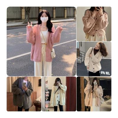 China Spring And Autumn Sweaters Knitted Cardigan Single Breasted V-Neck Top Knitted Miscellaneous Anti-Wrinkle for sale