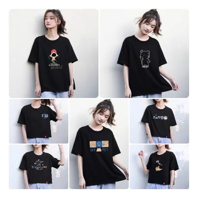 China Other New Design Fashionable Casual T Shirts Ladies Printed Short Sleeve Women Crop Tops T Shirts for sale