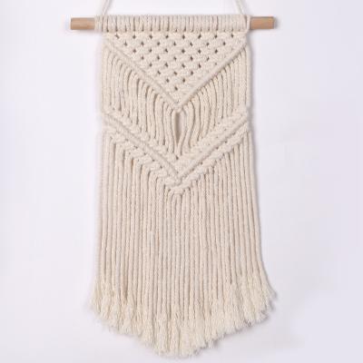 China New handmade minimalist fancy woven boho tapestry blanket wall hanging with macrame for home decoration for sale