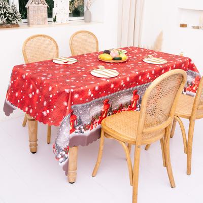 China Oilproof Christmas Design Home High Quality Custom Printed Tablecloth For Christmas Decoration for sale