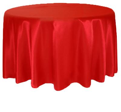 China Latest Cheaper Waterproof Elegant Satin Wedding Table Cloth Party Round Table Cloth for sale