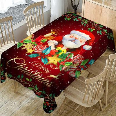 China Waterproof Customized Christmas Table Cloths Polyester Rectangle Table Clorhs Christmas for sale