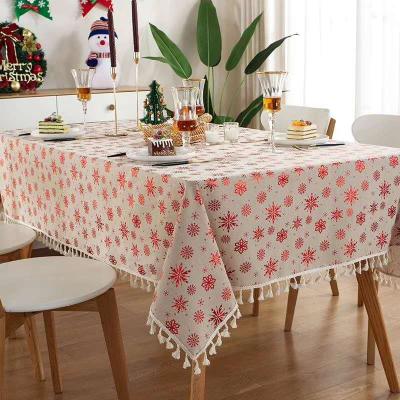 China New Design Eco-friendly Wholesale Home Decoration Dining Table Table Cloth Christmas Rectangular Table Cloth for sale