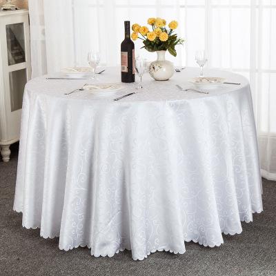 China Wholesale Universal Elegant Luxury Oilproof White Simple Round Wedding Table Cloth for sale