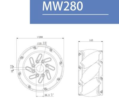 China                  11 Inch 280mm Heavy Duty Mecanum Wheel              for sale