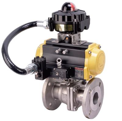 China General Limit Switch Pneumatic Actuator Flange Ball Valve for sale