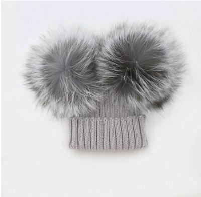 China Top Quality New Arrival Picture Kids Fur Pompom Knitted Hat Knit Beanie For Baby for sale