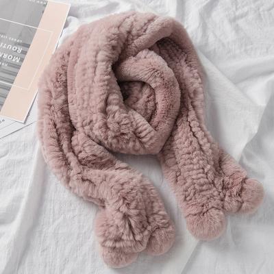 China 2021 Comfortable Hot Sale Women Ladies Rex Rabbit Knit Winter Luxury 100% Other Custom Made Scarf for sale