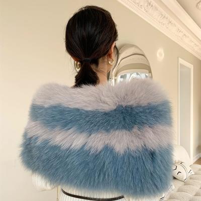 China Ladies Cozy Wholesale Soft Winter Scarves Pleated Fur Knitting Shawl For Women for sale