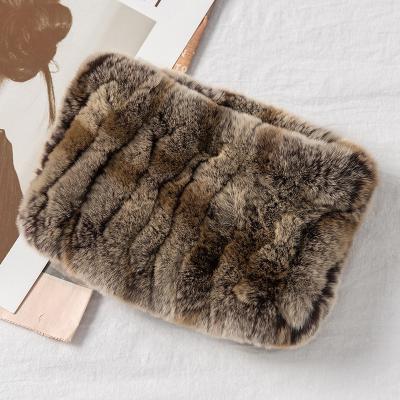 China 2021Wholesale Ladies Winter Comfortable Soft Raccoon Fur Knitting Scarves Shawls Pleated for sale