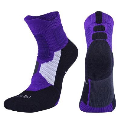 China New Design QUICK DRY Custom Printed Funky Athletic Running Long Basketball Sports Socks for sale