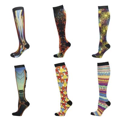 China Antibacterial Colored Unisex Women's Sports Knee High Fashion Compression Care Plantar Socks for sale