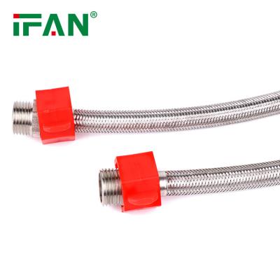 China Easy Installation IFAN Manufacture Stainless Steel Flexible Metal Hose Wire Braided Hose Faucet Connector Flex Plumbing Hose for sale