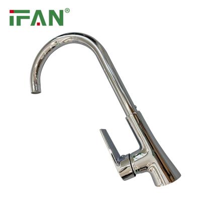 China Thermostatic Faucets IFAN 2023 Touch Modern Brass Kitchen Faucet Deck Mounted Hot Cold Water Tap Mixer 360 Rotation Kitchen Sink Faucet for sale