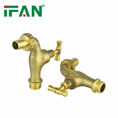 China Modern IFAN Manufacturer 1/2 3/4 Inch Copper Garden Taps Outdoor Water Plumbing Faucets Brass Bibcock for sale