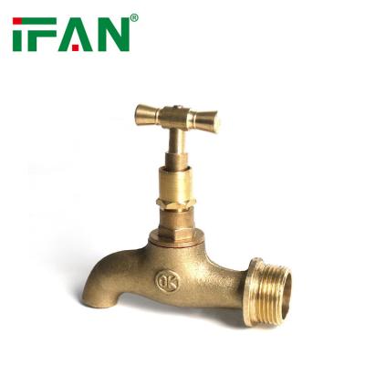 China Modern IFAN High Quality Forged 3/4 Inch Copper Handle Water Taps Outdoor Brass Faucets Bibcock for sale