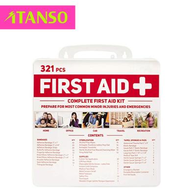 China Portable Emergency 321 Piece Travel Small First Aid Kit For Outdoor Customized for sale