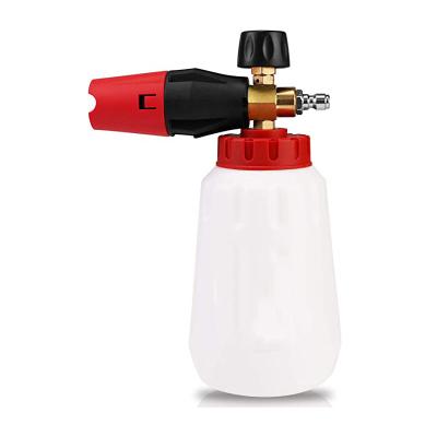 China Foam Plastic Adjustable Cannon 1 Liter Bottle Foam Gun Jet Wash Fit Lance Professional Car Wash Pressure Joint 1/4