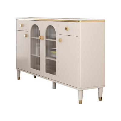 China Modern simple light luxury household sideboard living room cabinet wine cabinet kitchen wine rack foldable French sideboard cream sideboard for sale