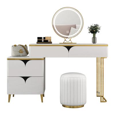 China Assembly Required OEM Supplier Vanity Dressing Table With Led Mirror And Drawers For Bedroom for sale