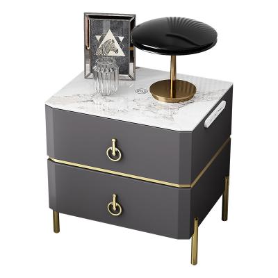 China Outdoor storage cabinet (the other) adjustable luxury modern multi-functional simple rock bedside table bedside cabinet small for sale