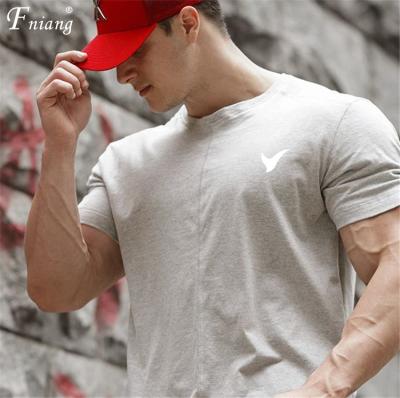 China New Fashion Moisture Wicking Soft Breathable Training T-shirt Mens Jogging Fitness Gym Wear Plus Size Short Sleeve Top for sale