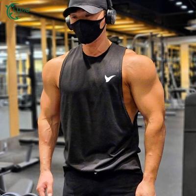 China Hot Selling Casual Men's Sleeveless T-Shirt Breathable Sweat Quick Dry Wicking Vest Fitness Wear For Gym Training Jogging Tank Top for sale