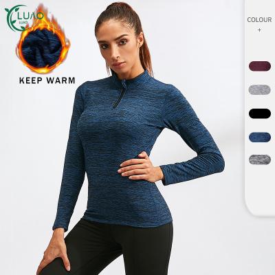 China Breathable Custom Women Long Sleeve Yoga Tops Wholesale Active Workout Sports Shirt Women Fitness Wear T-shirt Girls for sale