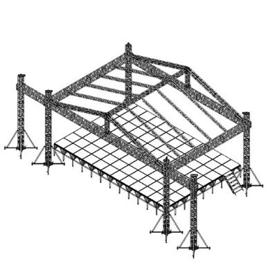 China ACS Lightweight Heavy Duty Pyramid Stage Equipment Outdoor Roofing Truss With Aluminum Stage Deck for sale