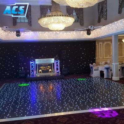 China Portable LED Dance Floor illuminated by stars for sale 2*2ft/2*4ft chear for sale