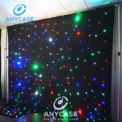 China 2022 Popular hotel white/RGB customized size led star curtain for wedding event for sale