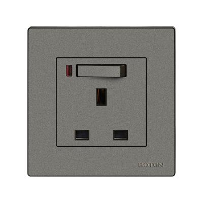 China Q2 Series 13A UK Plug Single Phase Two Pole Switched Socket Outlet British Standard Wall Socket Q2H058 for sale